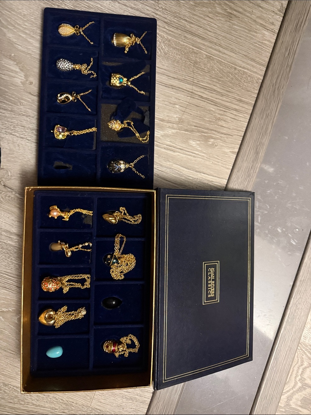 Vintage Joan Rivers Classic Eggs Volume II - NINE Fabulous Faberge Egg Necklaces